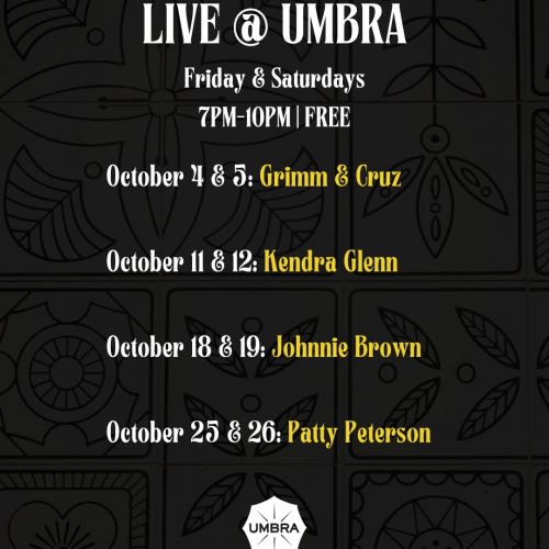 October Lineup for Live Music @ UMBRA! 

Live music, all month long! Come vibe with us in the UMBRA lobby as we bring you an exciting lineup of talented artists and unforgettable sounds. Check out the schedule, grab your friends, and get ready for great nights ahead!

HAPPY HALLOWEEN 🎃 
Thursday 10/31: Join us for our Spooky Halloween Bash featuring live music from @Jillayybean and prizes for best costumes. We will be pouring our spooktacular Halloween cocktails all night long. Starting off at 6PM-9PM. Eventbrite with info in our 🔗 

#UmbraMinneapolis #DowntownMpls #Minnesota #FreeEvents #LiveMusic #LocalArtists #MinneapolisMn